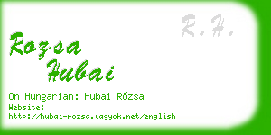 rozsa hubai business card